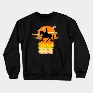 Horse Love,Horse Lover,Riding Horse in Sunset Crewneck Sweatshirt